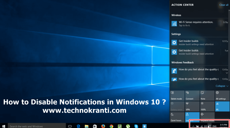 How To Disable Notifications And Action Center In Windows 10 Technokranti